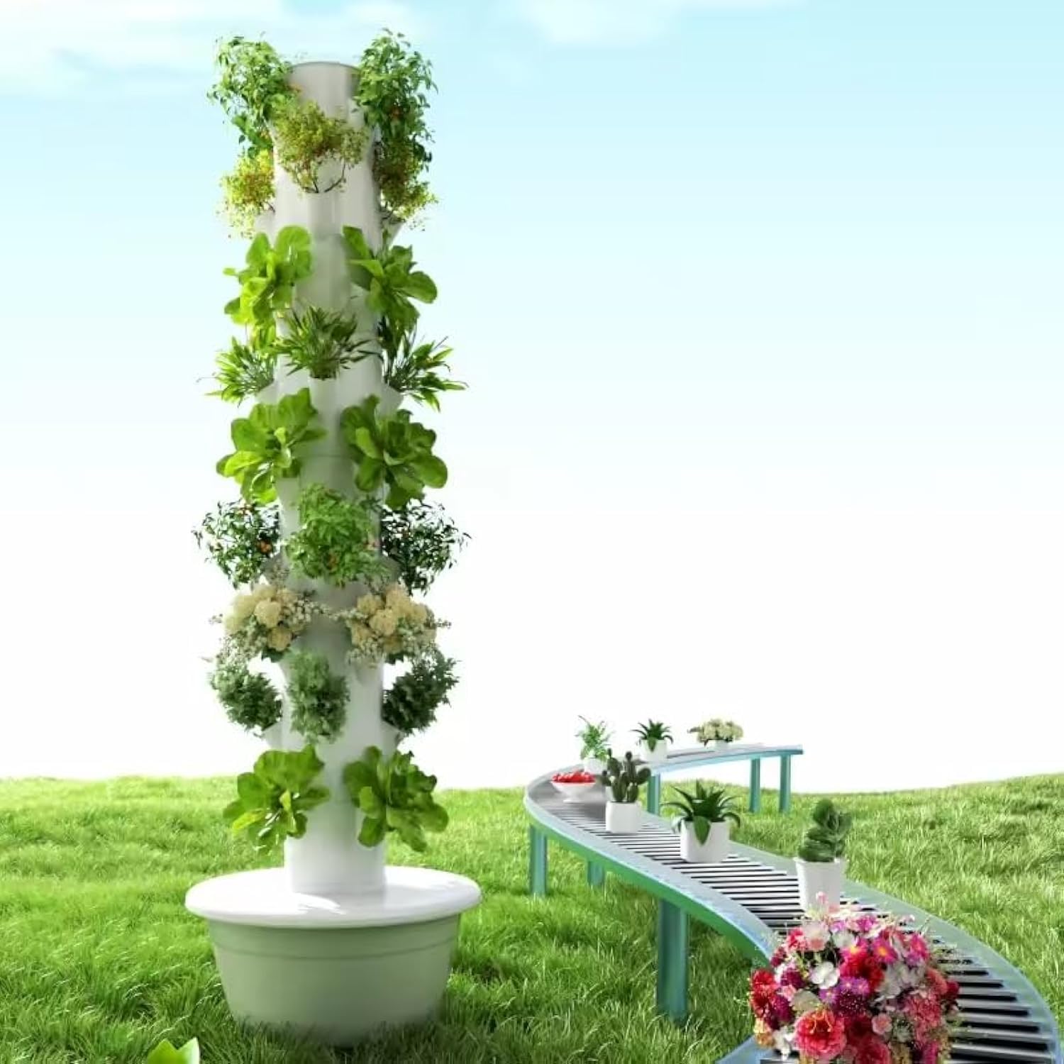 Hydroponic Tower Planter - Вертикальная гидропонная аэропонная башня для выращивания